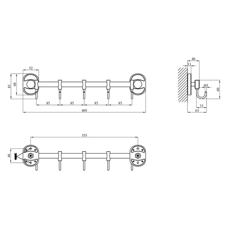 Гачок для ванної кімнати Kroner KRM Elbe - ACC2914-5
