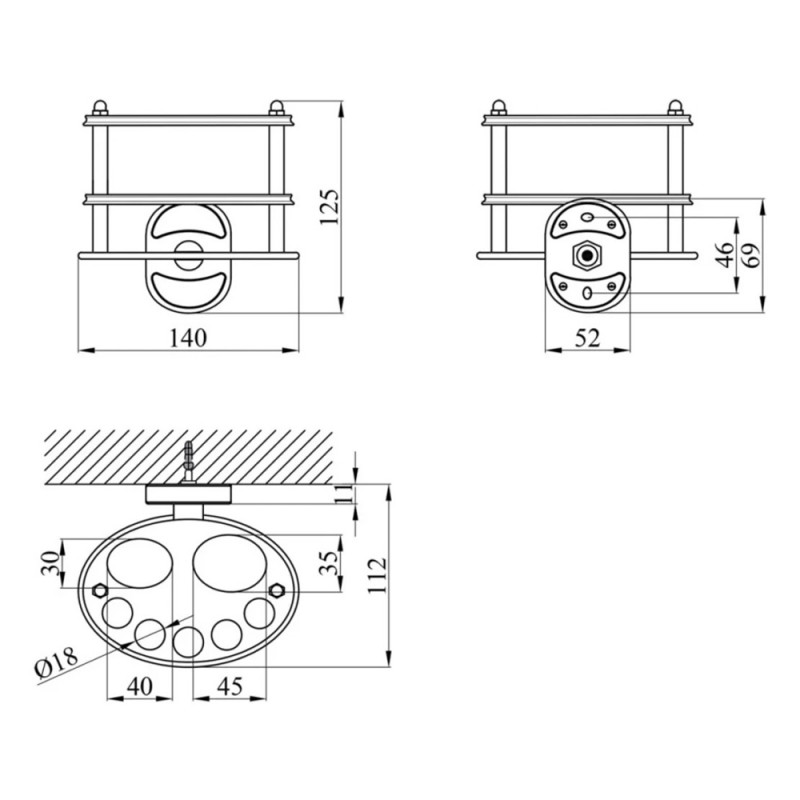 Тримач для зубних щіток та пасти Kroner KRM Elbe - ACG2918