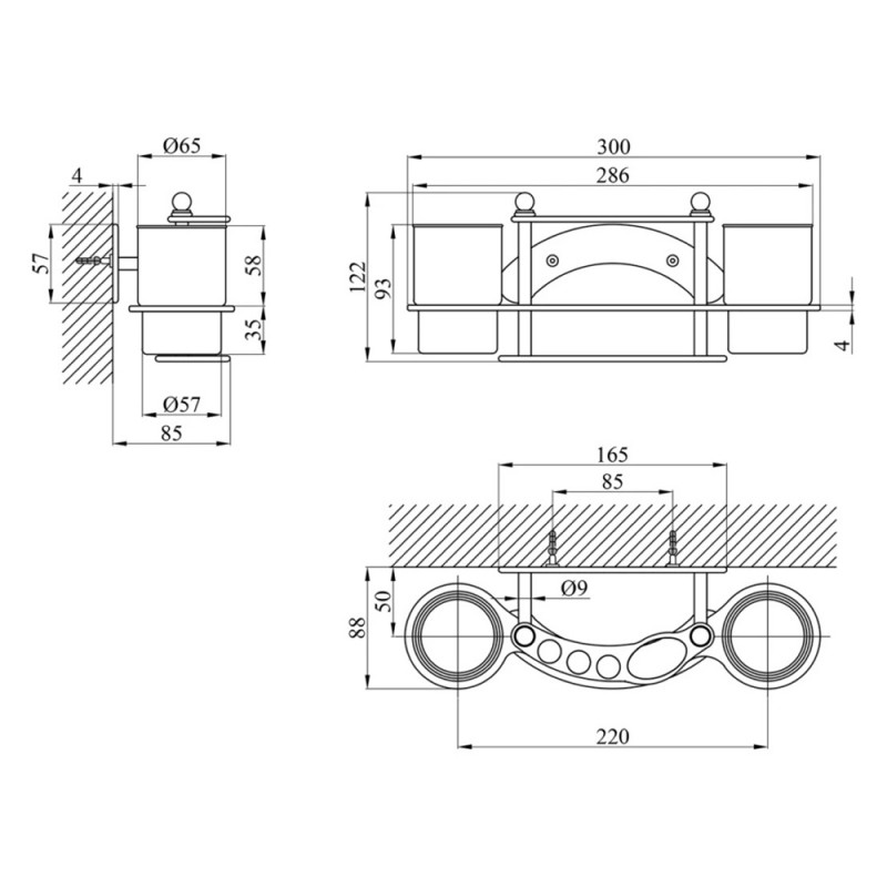 Тримач для зубних щіток та пасти Kroner KRM Rizze - ACC311