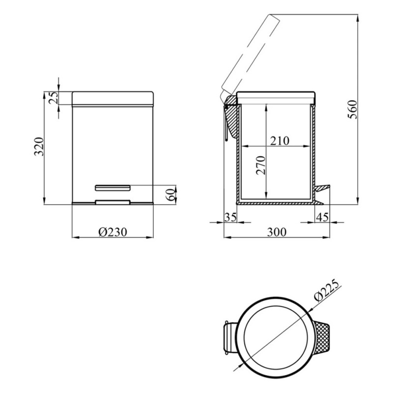 Відро для сміття Kroner KRM Rizze - ACE413 8 л