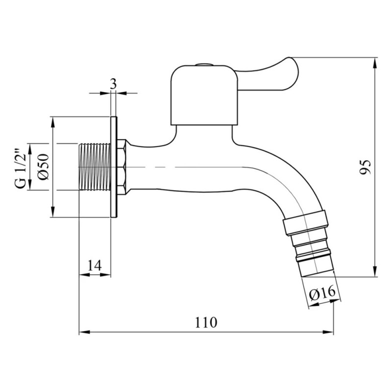Кран для полива Kroner KRP Edelstahl Klassisch - ESG099 1/2'' ЗР