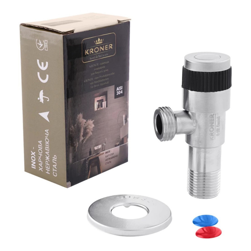 Кран приладовий Kroner KRP Edelstahl Klassisch - ESG100 1/2"х1/2" ЗЗ