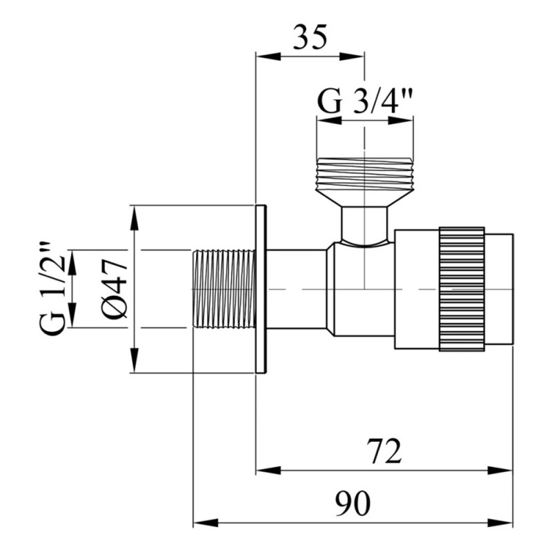 Кран приладовий Kroner KRP Edelstahl Klassisch - ESG102 1/2"х3/4" ЗЗ