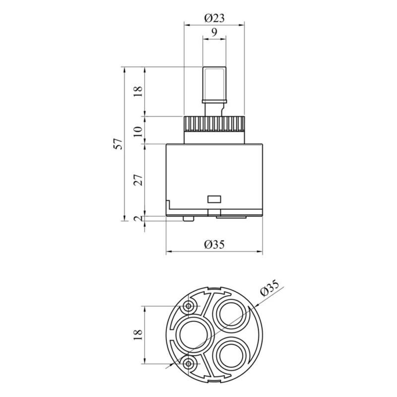 Картридж для змішувача Kroner KRM - PM35 з латунним штоком