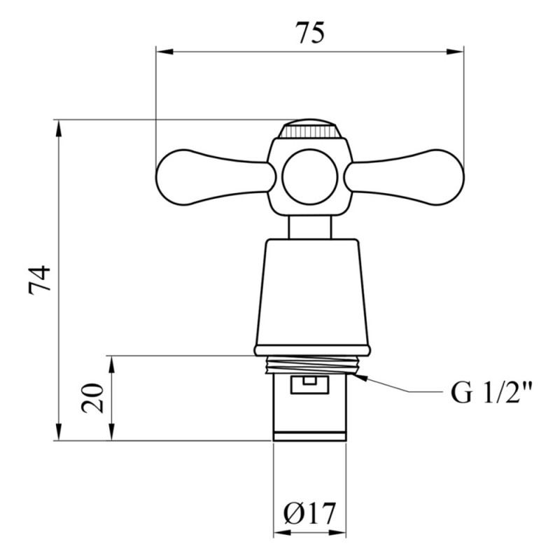 Ручка з кран-буксою для змішувача Kroner KRM - C986 (пара)