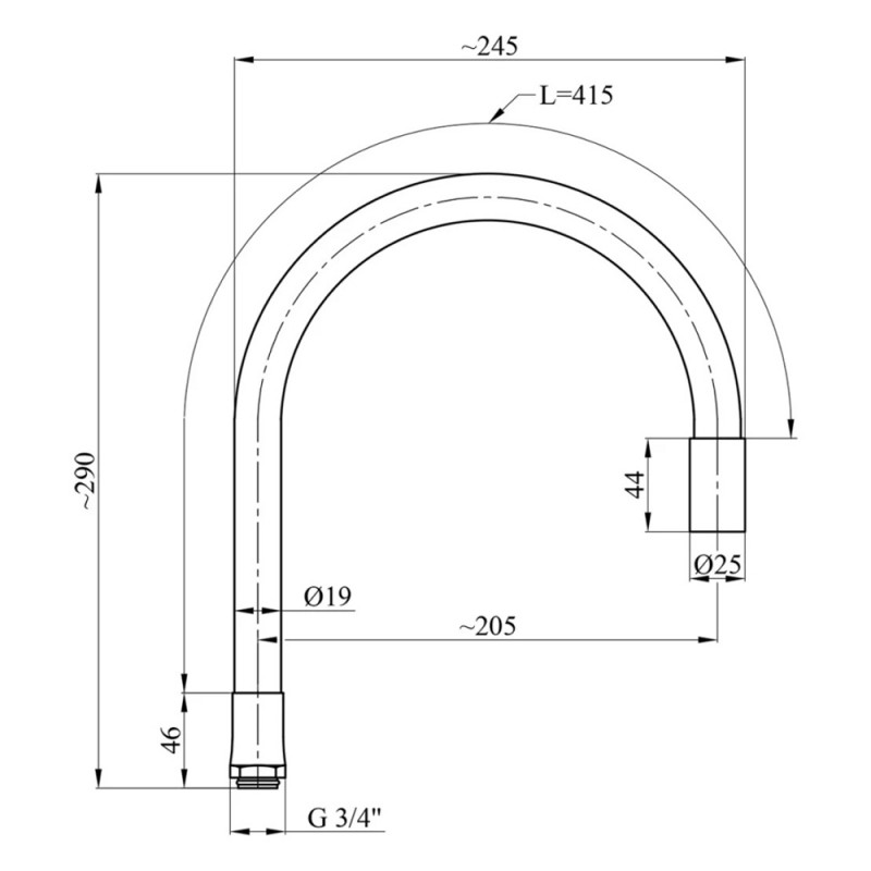 Вилив для змішувача гнучкий Kroner KRM - C802RWE