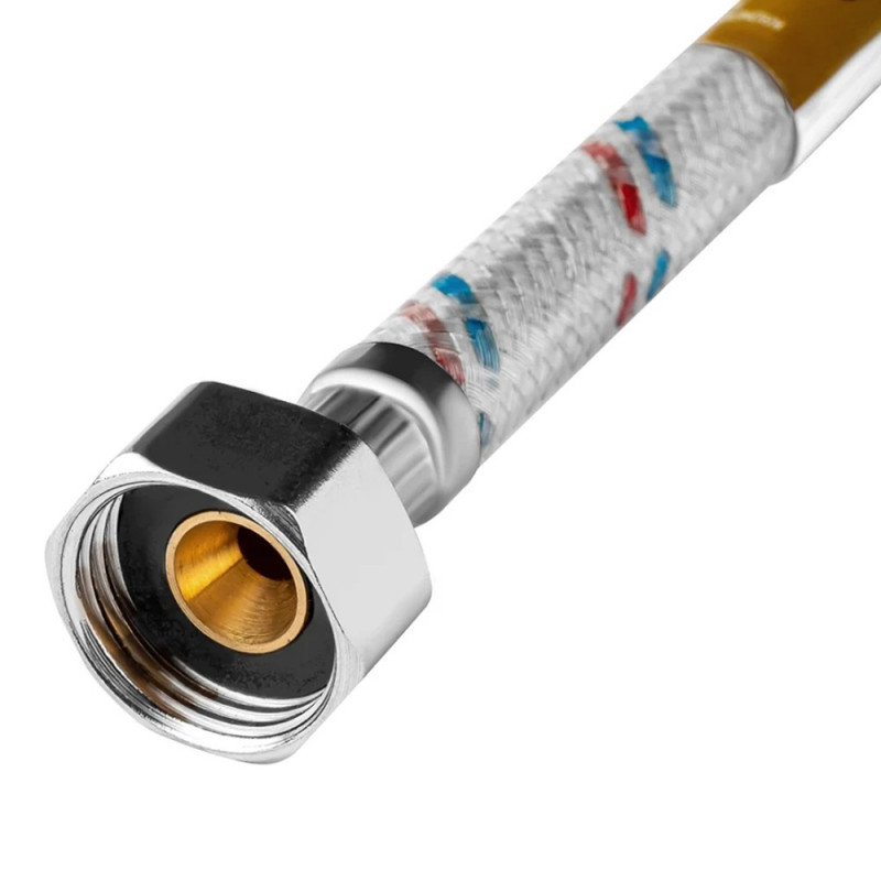 Гнучка підводка для підключення води Kroner KRM-50 1/2"х1/2" ВВ в нейлоновому обплетенні покритому ПВХ