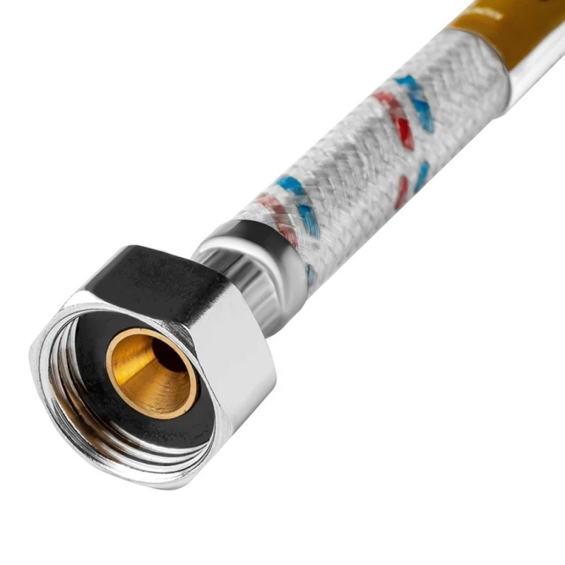 Гнучка підводка для підключення води Kroner KRM-120 1/2"х1/2" ВВ в нейлоновому обплетенні покритому ПВХ