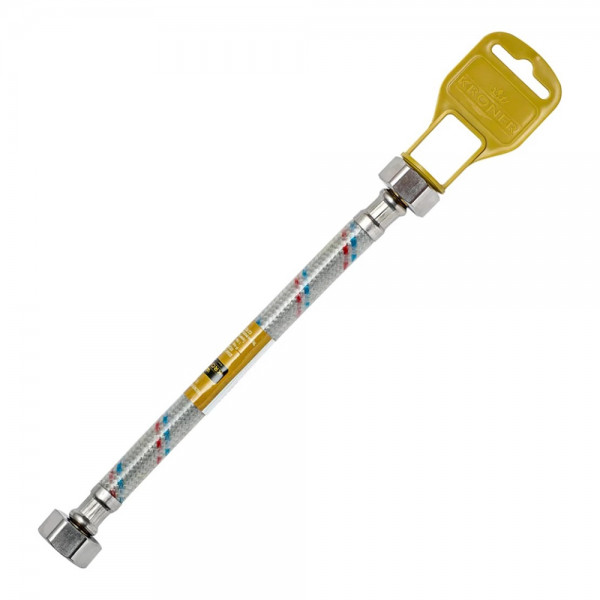 Гнучка підводка для підключення води Kroner KRM-150 1/2"х1/2" ВВ в нейлоновому обплетенні покритому ПВХ