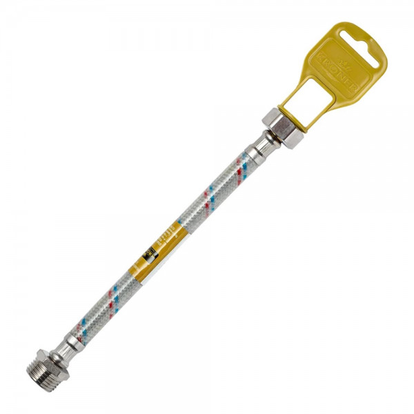 Гнучка підводка для підключення води Kroner KRM-60 1/2"х1/2" ВЗ в нейлоновому обплетенні покритому ПВХ