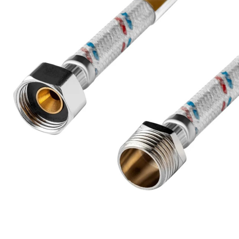 Гнучка підводка для підключення води Kroner KRM-200 1/2"х1/2" ВЗ в нейлоновому обплетенні покритому ПВХ