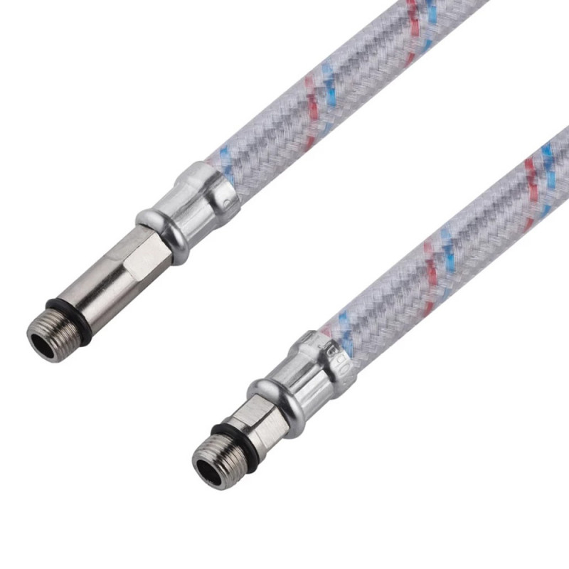 Гнучка підводка для підключення змішувача Kroner KRM - 50 1/2"хМ10 в нейлоновому обплетенні покритому ПВХ (пара)