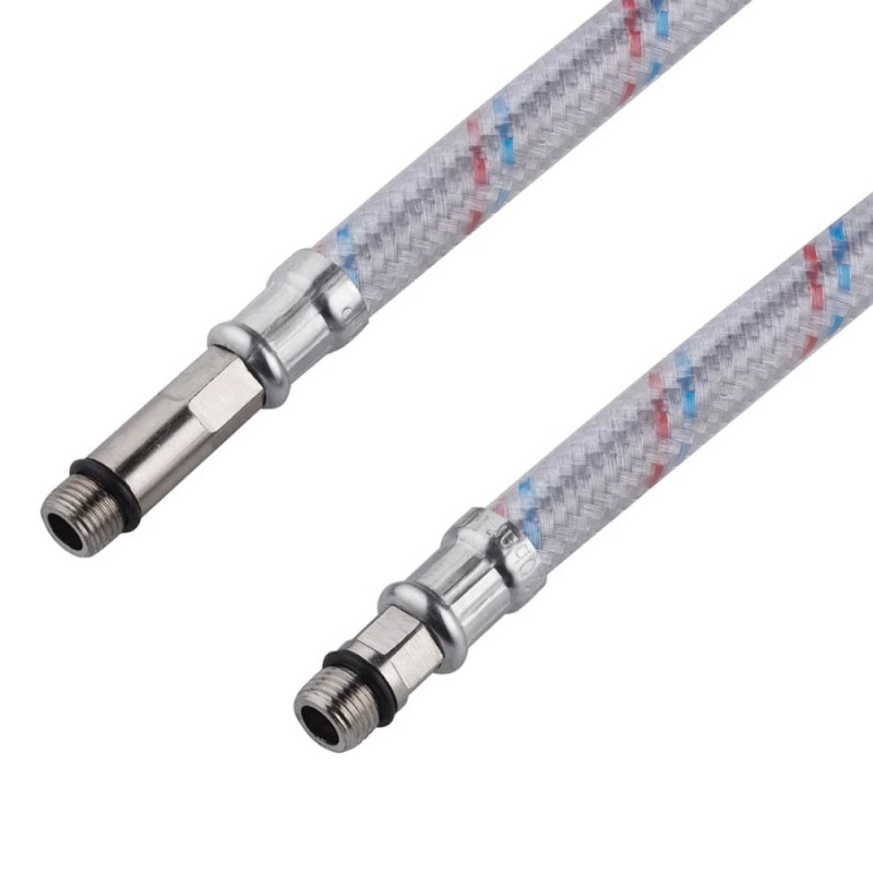 Гнучка підводка для підключення змішувача Kroner KRM - 60 1/2"хМ10 в нейлоновому обплетенні покритому ПВХ (пара)