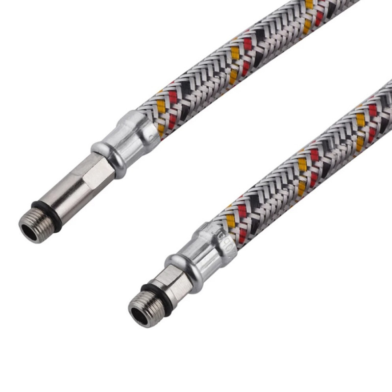 Гнучка підводка для підключення змішувача Kroner KRP - 60 1/2"хМ10 в обплетенні з нержавіючої сталі (пара)