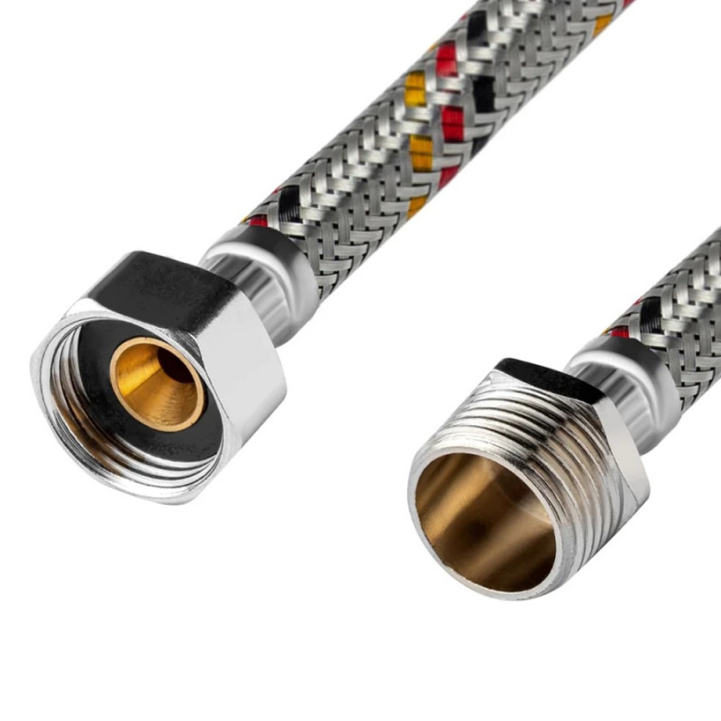 Гнучка підводка для підключення води Kroner KRP-60 1/2"х1/2" ВЗ в обплетенні з нержавіючої сталі