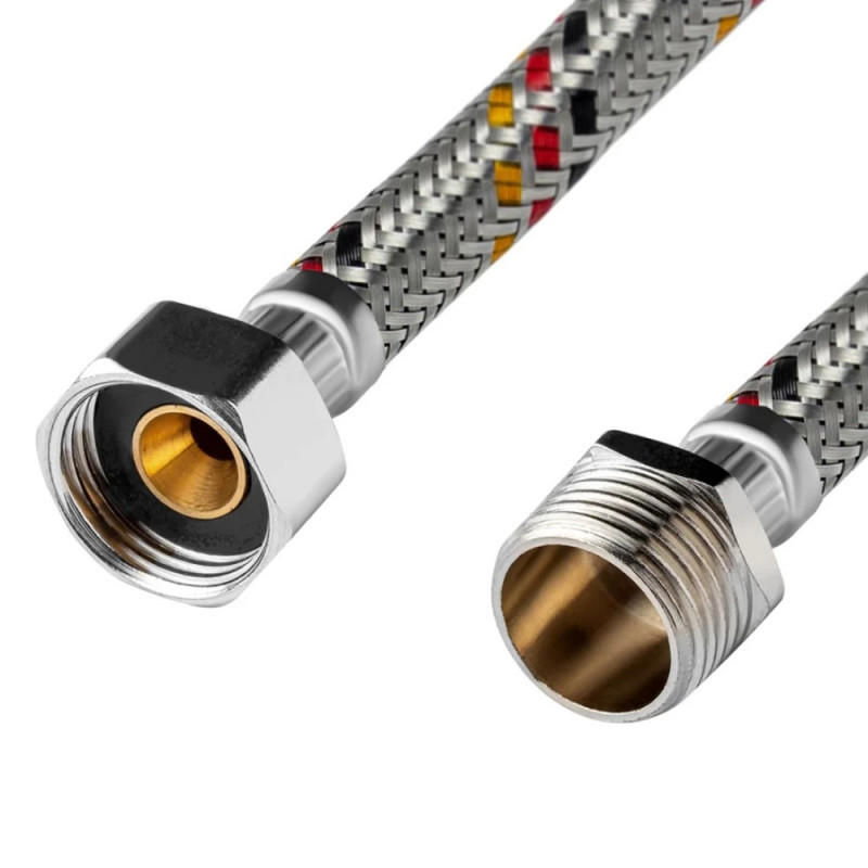 Гнучка підводка для підключення води Kroner KRP-150 1/2"х1/2" ВЗ в обплетенні з нержавіючої сталі