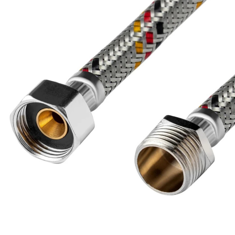 Гнучка підводка для підключення води Kroner KRP-200 1/2"х1/2" ВЗ в обплетенні з нержавіючої сталі