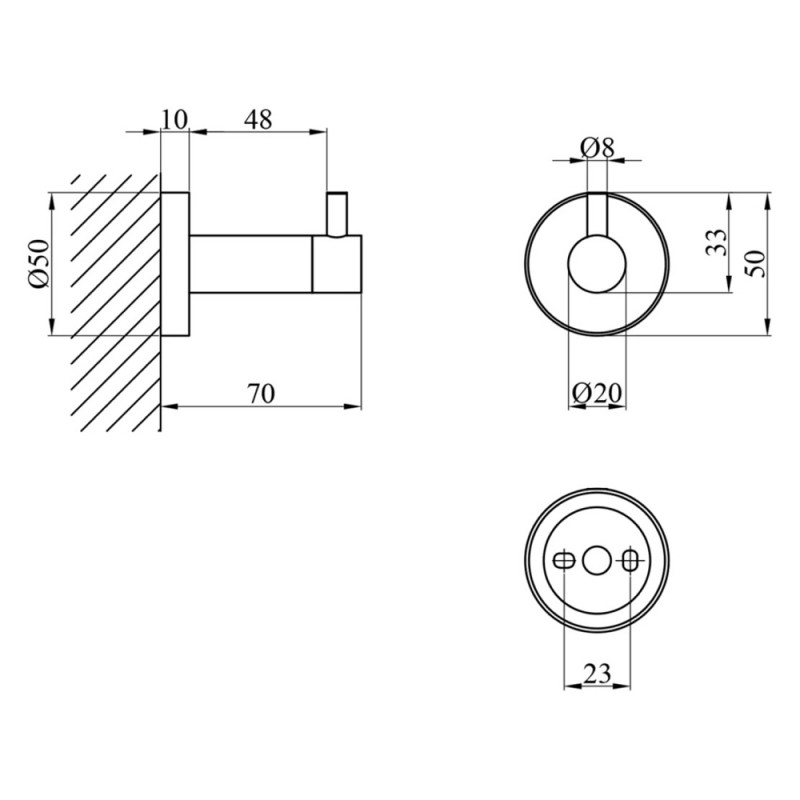 Гачок для ванної кімнати Kroner KRP Edelstahl Klassisch - ESG3705-1