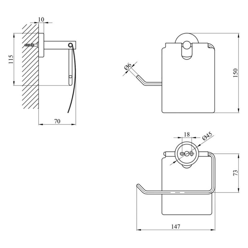 Тримач для туалетного паперу Kroner KRP Edelstahl Klassisch - ESG3703