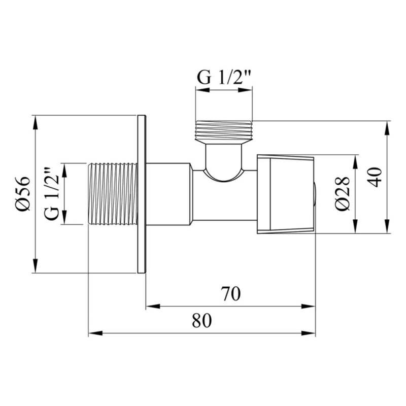 Кран приладовий Kroner KRP Eckventil C201 1/2"х1/2" ЗЗ