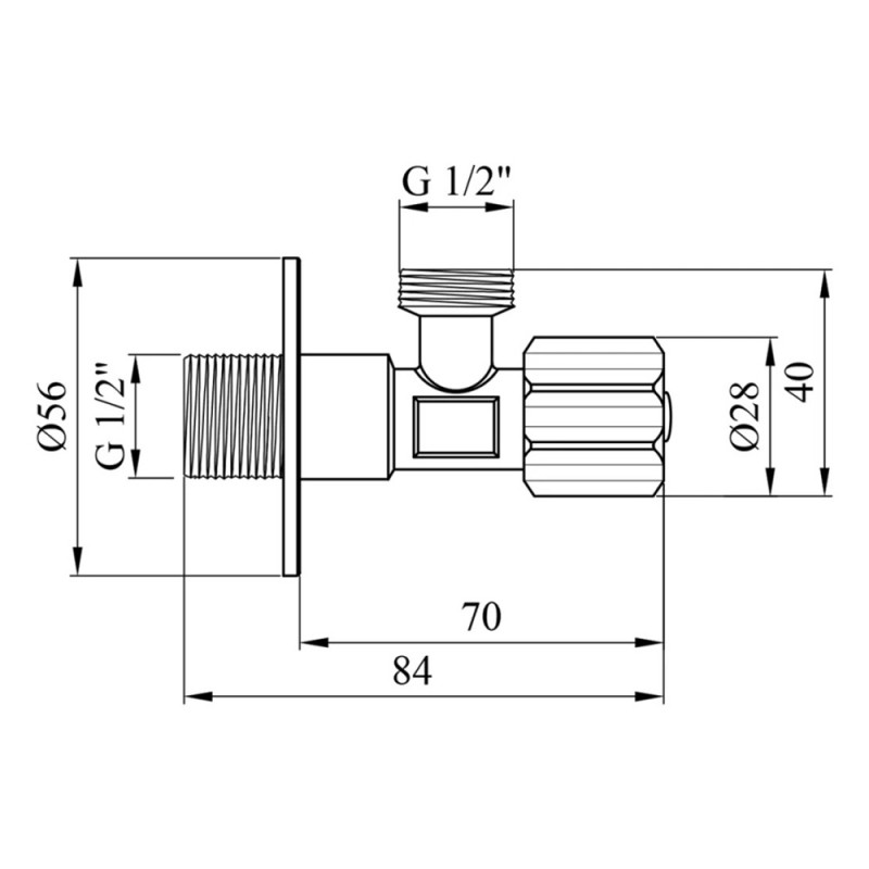 Кран приладовий Kroner KRP Eckventil C401 1/2"х1/2" ЗЗ