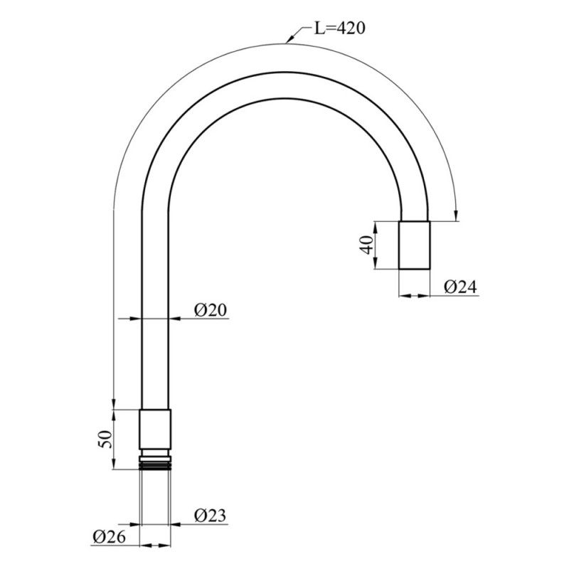 Вилив для змішувача гнучкий Kroner KRP - ESG802RGE