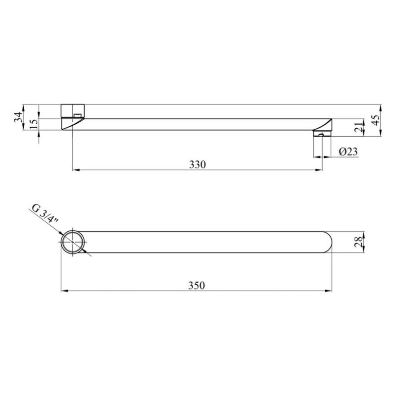 Вилив для змішувача Kroner KRP - ESG835 35 см