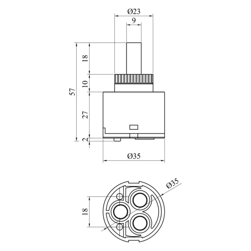 Картридж для змішувача Kroner KRP - PM35-1 з пластиковим штоком
