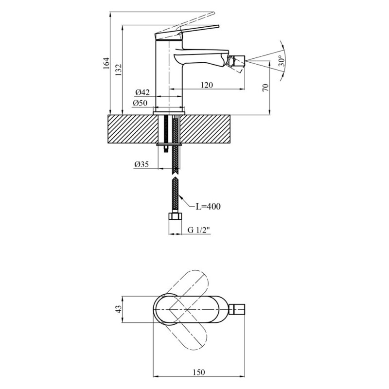 Змішувач для біде Kroner Element 211210-3801